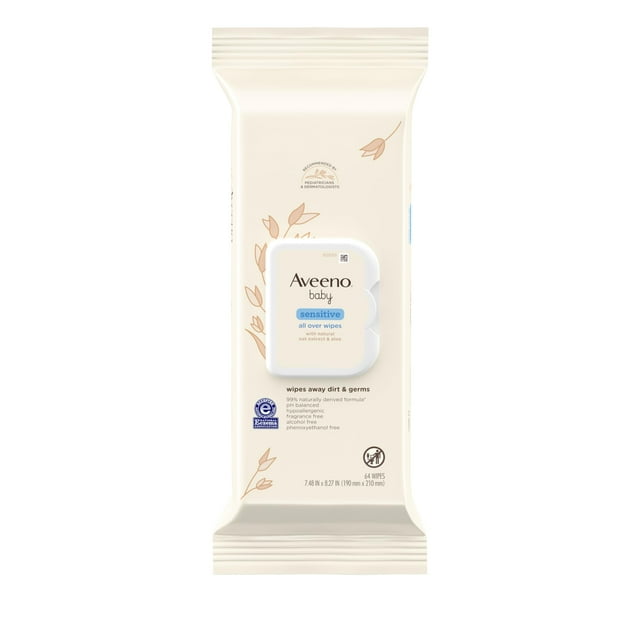 Toallitas Aveeno Baby Sensitive All Over 64 unidades