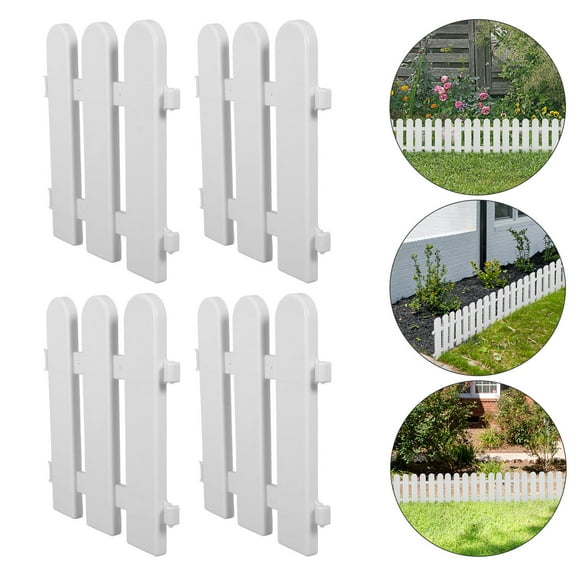 OUNONA 10Pcs White Plastic Garden Fence for Small Round Pieces Boundary