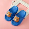 thumbnail image 2 of LNMQLPDBS Toddler Boy Slippers Children Kids Open Toe Cartoon Bathroom Slipper Sandals Soft Sole Non-Slip Summer Comfort Lightweight Home Slippers Water Shoes Toddler Blue 3.5-4 Years, 2 of 4