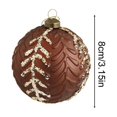 thumbnail image 3 of STPToys Christmas Decoration Electroplated Plastic Hanging Ball Ornament 8CM Coffee With Gold Glitter Branch Design For Xmas Tree Holiday Party Decor, 3 of 6
