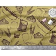 thumbnail image 2 of Soimoi Poly Georgette Fabric Rolling Pin,Wheat & Sandwich Bread Food Printed Fabric 1 Yard 42 Inch Wide, 2 of 3