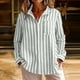 thumbnail image 2 of Camisa de Manga Larga Casual de Flanela con Rayas, Blusa de Bolsillo Delantera de Cuello Girado para el Uso Diario, Camisas de Malla de Manga Larga de Mujeres Embarazadas, 2 of 9