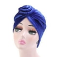 thumbnail image 2 of ADDHAT 1Set Turban Hat National Style Blue Color Women Turban Cap Daily Use, 2 of 8