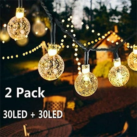 Solar Globe String Lights 30 Led 19 8ft Outdoor Crystal Ball Solar Globe String Lights 30 Led 19 8ft Outdoor Crystal Ball Decoration Light Waterproof Patio Decorative Com