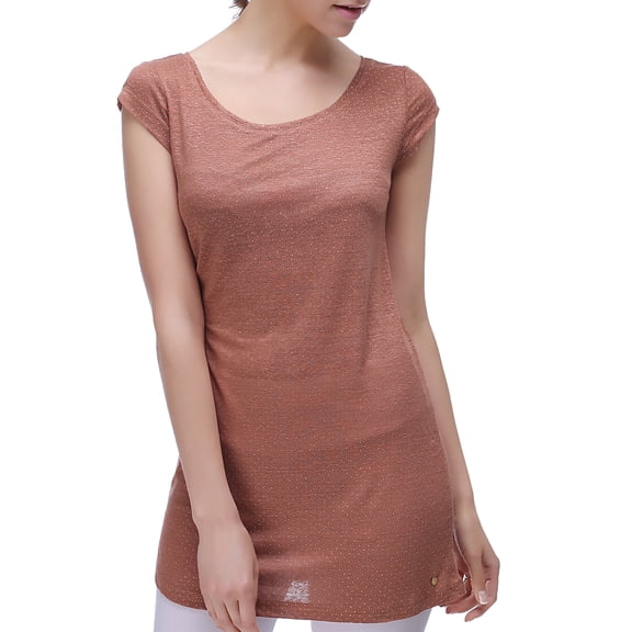 Richie House Women's Solid Linen T-shirt RH2039-M