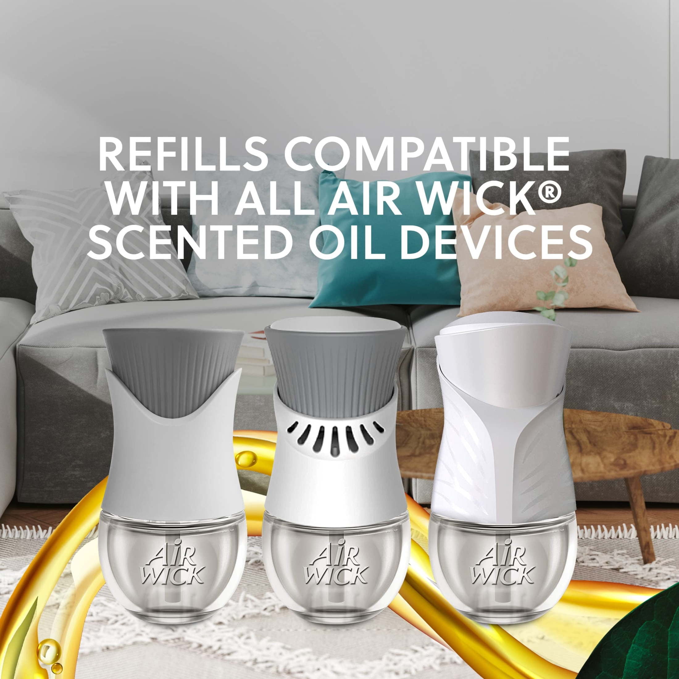 Air Wick Plug-In Scented Oil Air Freshener Warmer Refills, Fresh Linen, 5 Count