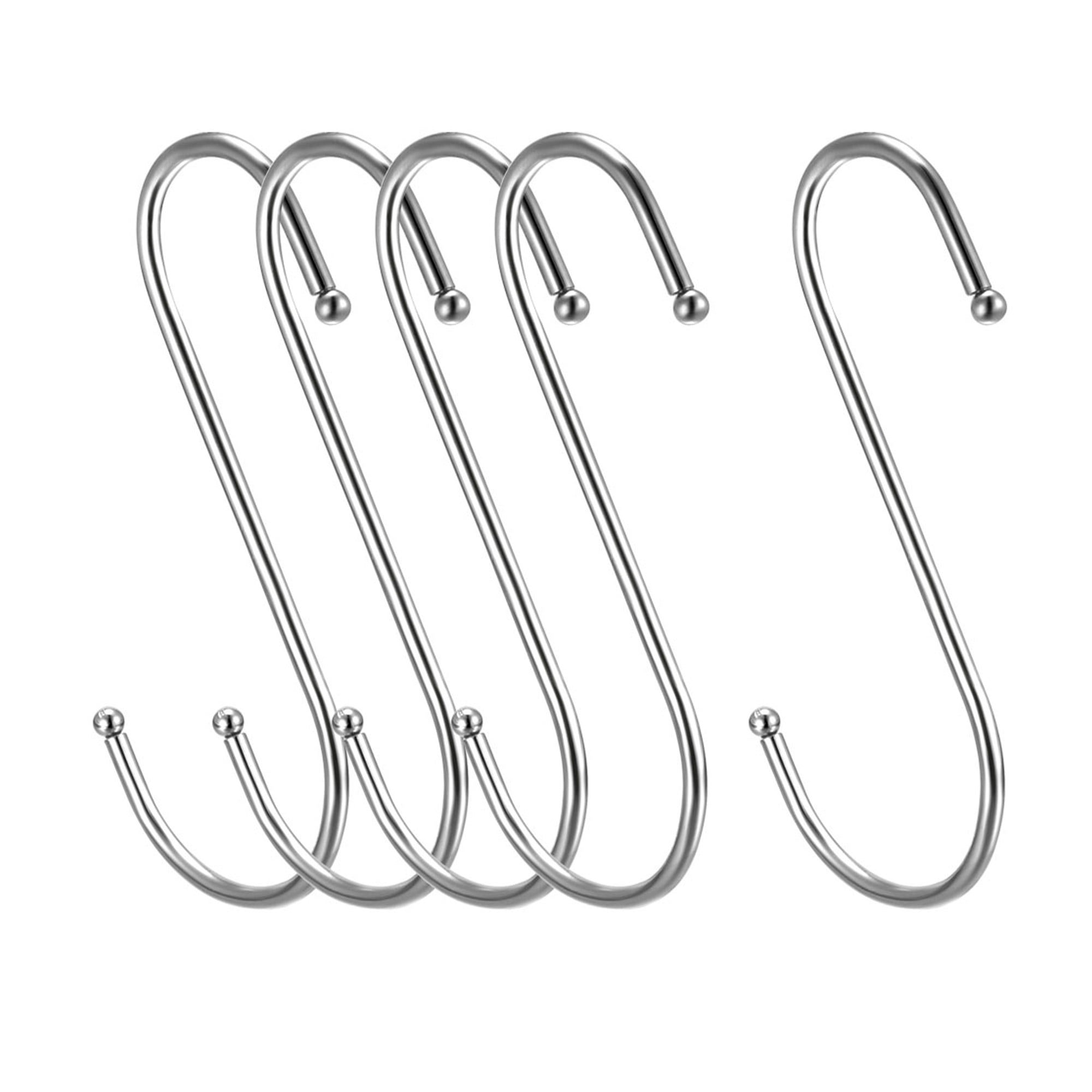 Metal S Hooks 4.53' S Shaped Hook Hangers for Kitchen Bathroom Bedroom Storage Room Outdoor Multiple Uses 5pcs