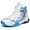 White Blue, variant on Kid's Basketball Shoes Boys Sneakers Girls Trainers Comfort High Top Basketball Shoes for Boys(Little Kid/Big Kid) White Blue