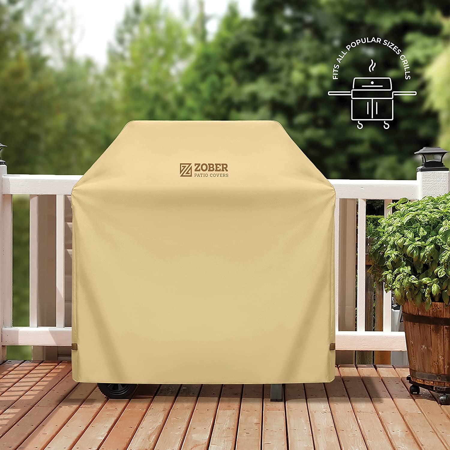 All Weather Premium BBQ Grill Cover 44” Double-Layer 600D 44 Inch Gray 