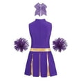 thumbnail image 3 of iixpin Cheer Leader Costume for Girls Sports Dress Outfit 6-16 Years Cheerleading Uniform Performance Dancewear B Purple 6, 3 of 6