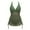 #12-army green one piece swimsuit women, variant on Womens V Neck One Piece Swim Dress Ladies Solid Color One Piece Swimsuits with Swim Bra Comfy Cheeky Bathing Suits Full Coverage Swimsuit Women Red,L