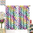 thumbnail image 3 of Colorful Rainbow Curtains, Retro Polka Dots Modern Geometric Print Window Treatments Curtains for Kids Bedroom Living Room, 42" W X 54" L, 3 of 6