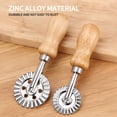 thumbnail image 5 of Pizza Wheel Cutter with Wooden Handle, Large Biscuit-Dough Cutting Roller for Ravioli Pasta Dumpling Noodle, Ruffled Edge Pie Crust Decorator Kitchen Baking Tool A, 5 of 5