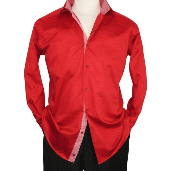 Men Shirt J.Valintin Turkey Usa Egyption Cotton Axxess Style 1514 Christmas Red