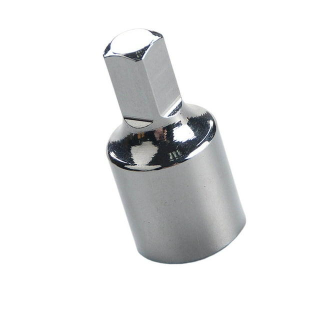 FUTUREORYY 1Pack Metal Oil Drain Socket Silver Square Tool for Sump and Differential Repair Vehicle Maintenance 4x2.5cm