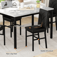 thumbnail image 4 of LinkRomat 5-Piece Dining Table Set, Minimalist Faux Marble Table with 4 Velvet Upholstered Chairs for Apartments and Small Kitchens, Black, 4 of 11