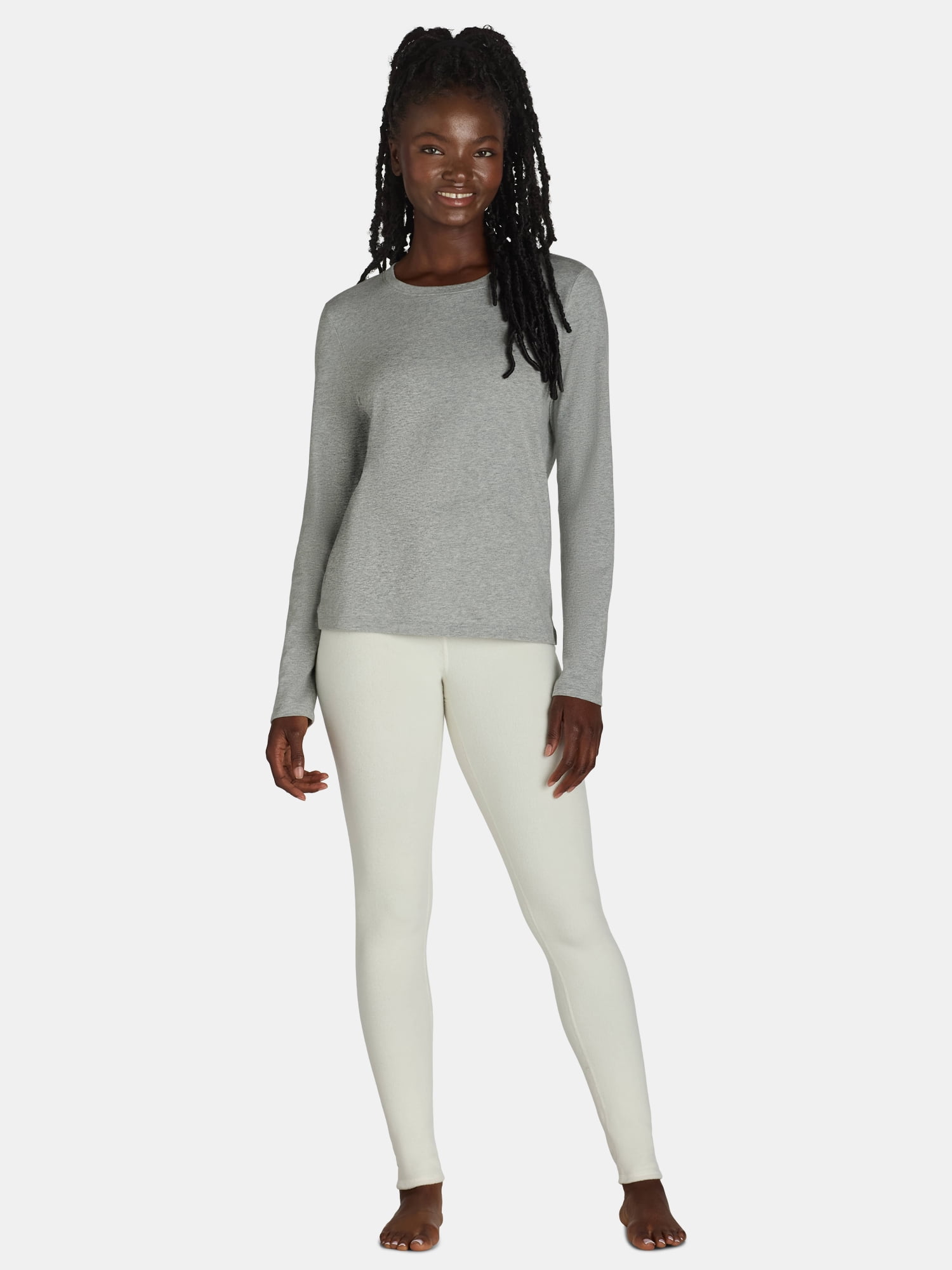 ClimateRight by Cuddl Duds Stretch Women's Warm Stretch Fleece High Rise Base Layer Thermal Legging, Sizes XS to 4X
