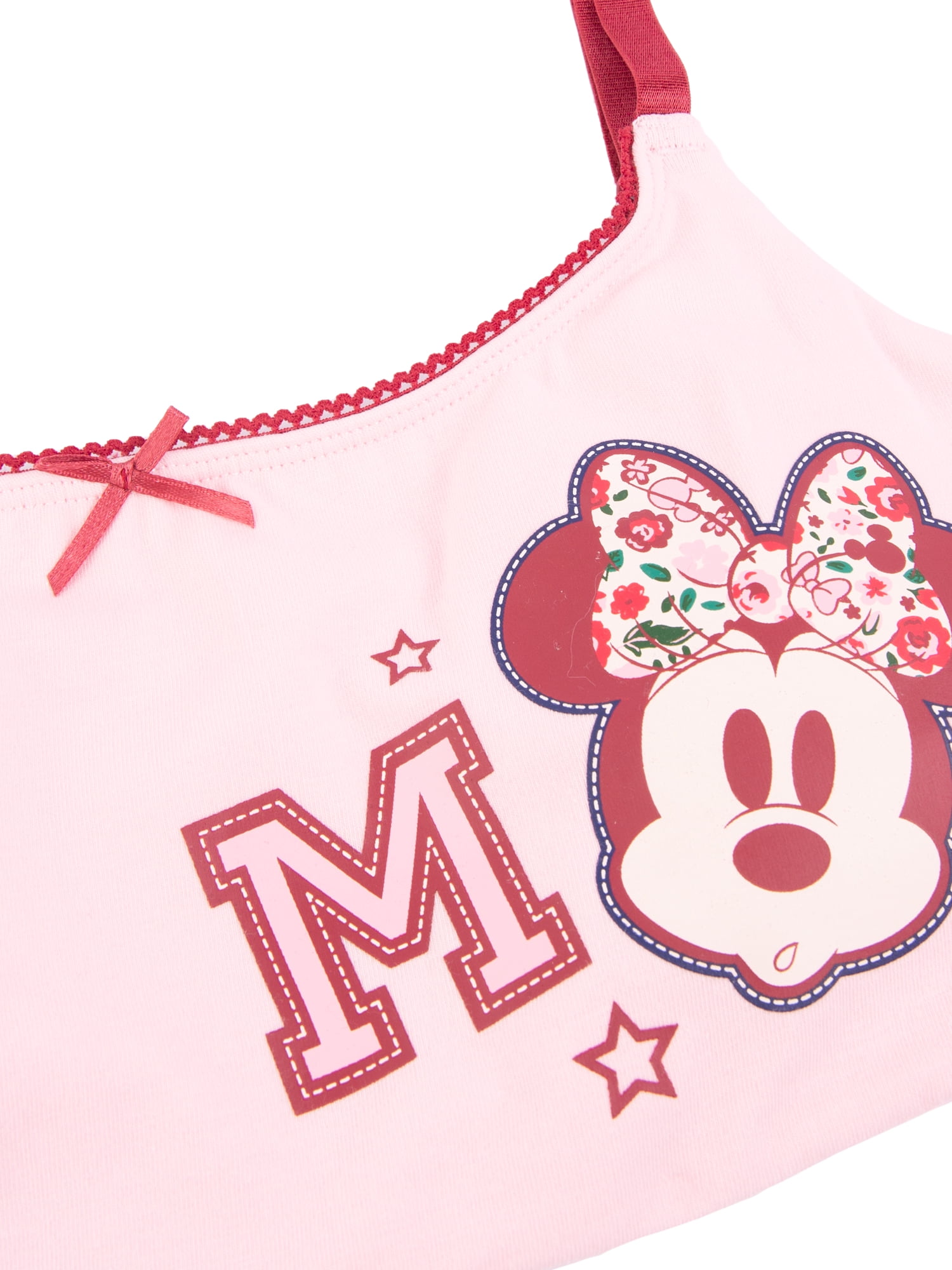 Minnie Mouse Junior's 2-Piece Bralette and Boyshort Set, Size Small to Extra Large