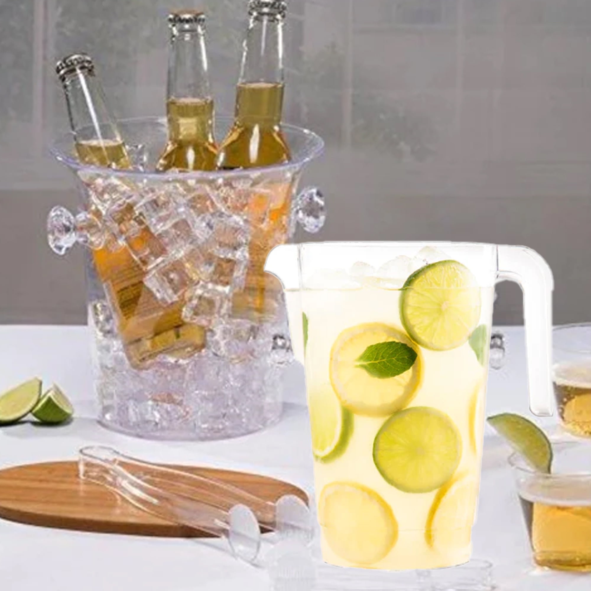 Premium Clear Heavyweight Plastic Pitcher – 48 oz (1 Pc.) - Elegant,  Durable & Reusable – Perfect for Indoor & Outdoor Entertaining