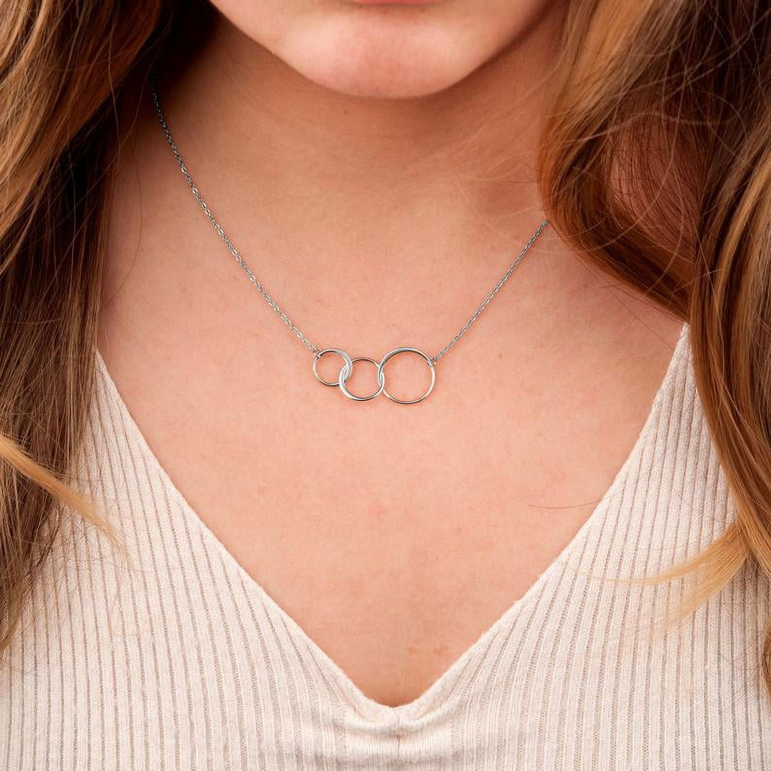 To My Precious Grandma Mother's Day Necklace, Mother's Day Gift, Mother's Day Card Necklace, Mother's Day Gift for Grandma, Gold Infinity Rings Mother's Day Necklace [Rose Gold, Personalized Card]