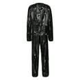 thumbnail image 6 of YEAHDOR Womens Mens Sauna Suit Long Sleeve PVC Elastic Cuffs Tops with Pants Set Slimming Fitness Sweat Suit Black XXL, 6 of 7