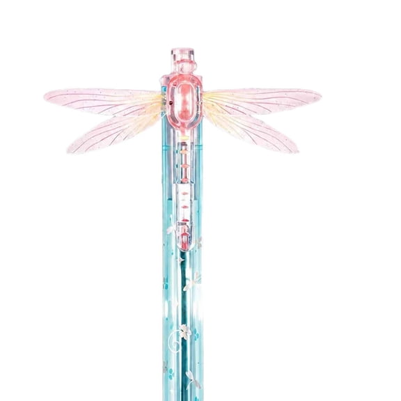 Gleaming Wings Dragonfly Pen, Dragonfly Pen with Moving Wings,Cute Novelty Click Pen, Fun Animal Ballpoint Pen for Journaling, Office