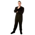 thumbnail image 1 of Big Feet Pyjama à Pieds pour Adulte en Micro-Polaire Noir avec Siège Tombant, 1 of 3