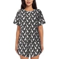 thumbnail image 1 of Xecao Bowling Pins Pattern Women's Short Sleeve Pajama Set Soft Sleepwear Lounge Set with Button Front Top and Drawstring Shorts with Pockets-XX-Large, 1 of 6