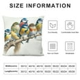 thumbnail image 5 of Watercolor Birds Pillows Decorative Throw Pillows,Hand-Painted Oil Painting Rustic Birds Square Pillow Cases,Cute Colorful Spring Summer Decorations for Home Couch Sofa Outdoor, 5 of 5