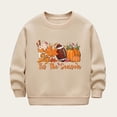 thumbnail image 3 of Aocisk Chandail à Capuchon d'Automne et d'Hiver pour Filles avec Imprimé de Citrouille, Manches Longues, Col Rond, Chandail Décontracté Chaud, Kaki, 3-4 Ans, 3 of 3