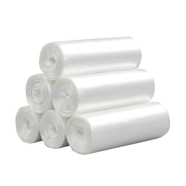 Bolsas de basura transparentes - 180 unidades, 20L de capacidad, diseño enrollable - para cocina, baño, oficina y vehículos públicos