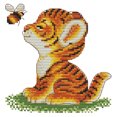 thumbnail image 2 of Cuadros Decorativos DIY costura 11CT arte estampado lienzo Kit punto de cruz (pequeño tigre) Likrtyny embutido en tela, 2 of 9