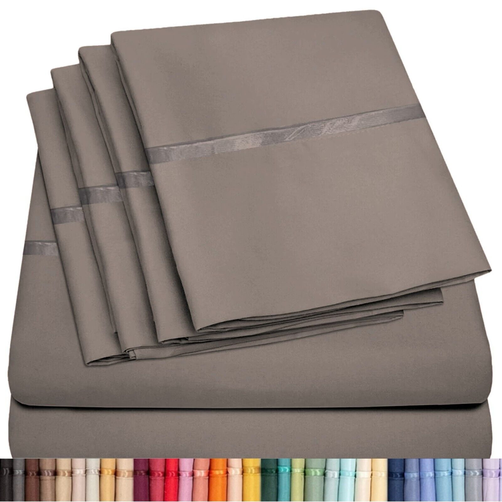 6 Piece Premium Bamboo Sheet Set, Deep Pockets, 45 Colors, 2200 Count
