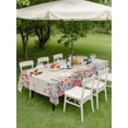thumbnail image 4 of Outdoor Tablecloths with Umbrella Hole & Zipper, Watercolor Flowers Rectangle Tablecloth 52x70 Inch, Spring Hummingbird Butterflly Floral Beige Waterproof Table Cloth, Patio/Pool/Picnic Table Covers, 4 of 8