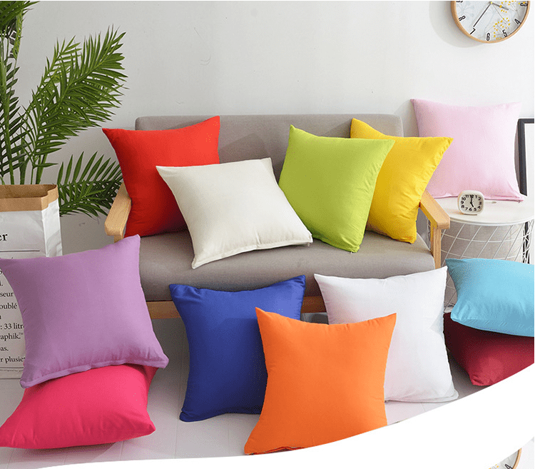 Sofa Cushion Cover 45x45cm Plain Solid Colour Throw Pillow Case Cushion Cases 