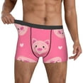 thumbnail image 2 of Kdxio Men's Boxer Briefs with Cartoon Pigs and Hearts Print - Comfortable and Breathable Underwear for Everyday Wear, 2 of 7