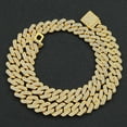 thumbnail image 1 of Cifrado de hip-hop de estilo europeo y americano Cadena cubana de diamantes Collar para hombres Hipster Cadena de clavícula dominante exagerada Cadena para el cuello, 1 of 6