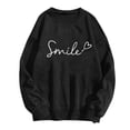 thumbnail image 4 of Ahdbta Sweatshirts for Women Trendy Letter Printed Long Sleeve Casual Pullover Tops Loose Fit Crewneck Warm Workout Tunic Tops, 4 of 5