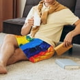 thumbnail image 5 of Sikiie Rainbow Colored Mens Pajama Shorts, Lightweight Lounge Pant with Pockets Soft Sleep Pj Shorts for MenLarge, 5 of 6