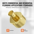 thumbnail image 5 of VEVOR Pipe Fittings, 1/2" 25PCS Brass Pipe Fittings, Clamp-style 1/2 NPT External Thread Pipe Connector Brass Air Fittings, Plumbing Fittings NPT Adapter for Heating/Shower Systems, Water Pipes, 5 of 9