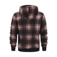 thumbnail image 5 of Xcmzpl Men's Full Zip Sherpa Lined Flannel Jacket Fleece Hooded Plaid Jacket with Hood for Men Warm Thicken Shacket Jacket Outwear with Pocket, 5 of 6