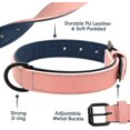 thumbnail image 3 of Soft Padded Leather Dog Collar and Leash Set, Heavy Duty Pink Dog Leash and Collar Set with Metal Buckle, Breathable Dog Collars with 4FT Leather Dog Leash for Small Medium Large Dogs, Pink, S, 3 of 8