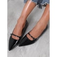 thumbnail image 6 of Trendin Mode Womens Pointy Toe Quarter Strap Mary Jane Flat Dress Shoes, 6 of 10