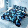 thumbnail image 3 of Erosebridal Cute Butterfly Quilt Full, Princess Wildlife Full Bedspread Sets, Reversible, Deep Teal Blue, 3pcs (1 Coverlet and 2 Pillowcases), 3 of 7