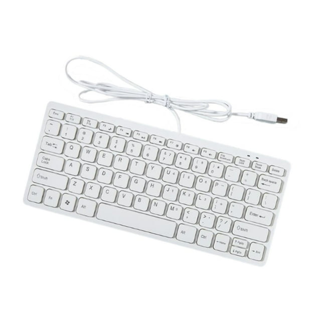 relayinert USB Wired Keyboard Small Comfortable Typing for Home Pink Computer Desktop Office White 285x122x21mm