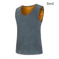 thumbnail image 2 of Qarigey 2 piezas de ropa interior térmica para hombre, chaleco para clima frío de invierno, Top básico de Color sólido, ropa de Base de doble cara Camisetas Gris claro Qarigey AP013331-03, 2 of 6