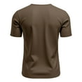 thumbnail image 4 of kamemir Plain T Shirts for Men Men's T- Shirts Short Sleeve Sweater Shirt Casual Crewneck Pullover Tees Brown,L, 4 of 6