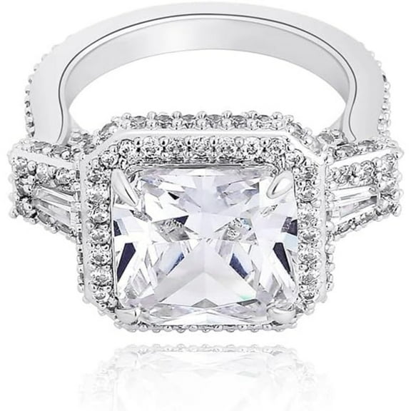 14K Gold Radiant Cut Mossanite Ring, Hip-Hop Style Big Center Stone Ring, Bold Statement for Your Love,Father's Day Gifts for Dad