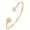 Gold B, variant on HIJONES Women's Stainless Steel Open Bangle 26 Alphabet Initial Heart Inlaid Cubic Zirconia Simple Bracelet Silver J