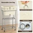 thumbnail image 5 of Laundry Cart with Wheels, Rolling Laundry Hamper with Removable Bag and Shelf, Metal Frame Laundry Basket with 4 Casters and 2 Brakes, Ideal for Bedroom, Bathroom, Laundry Room, Cream, 5 of 9